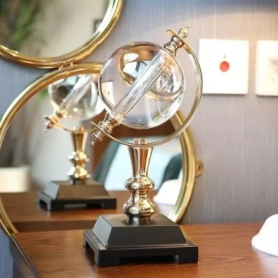 Crystal Glass Globe Decor Metal Art Decor