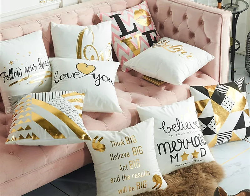 High Quality Gold Theme Pillow Cases