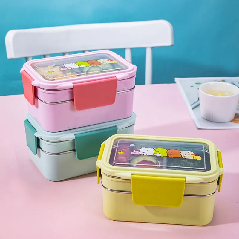 Double Layered Stainless Steel Lunch Box