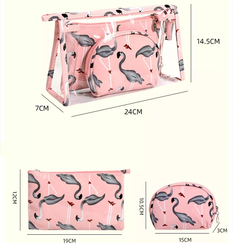 3Pcs Women's Clutch Make Up Bag