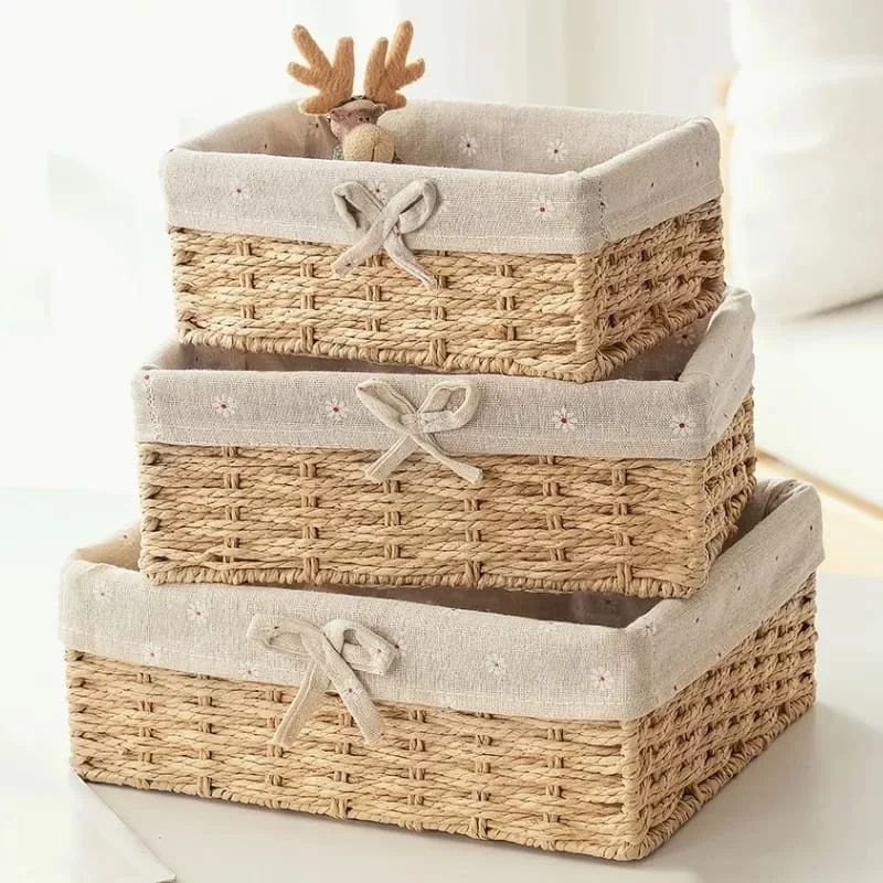 A Set Of 3 Fabric Storage Basket
