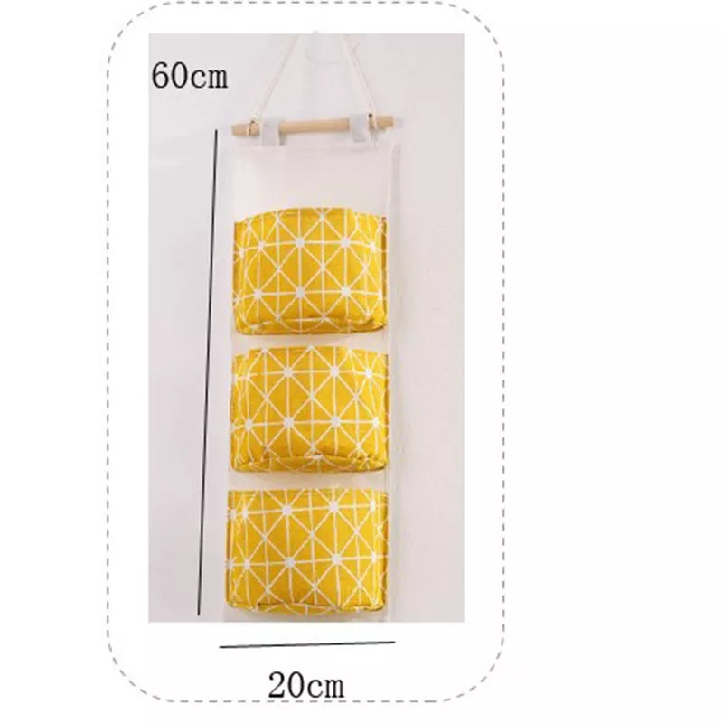 Wall Mounted Storage Bag with 3 Pockets