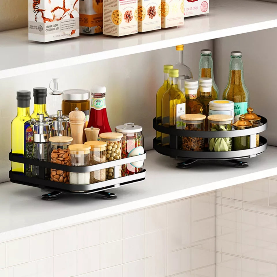 2 Tier Metallic Rotating Spice/Storage Rack