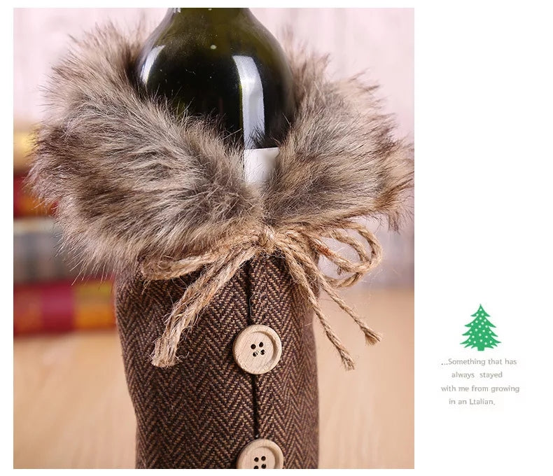 Wine Christmas bottle gift bags