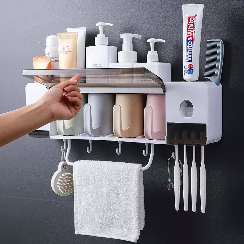 Toothpaste Dispenser With 4 Cups