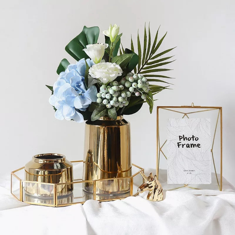 Classy Plain Gold Ceramic Vases