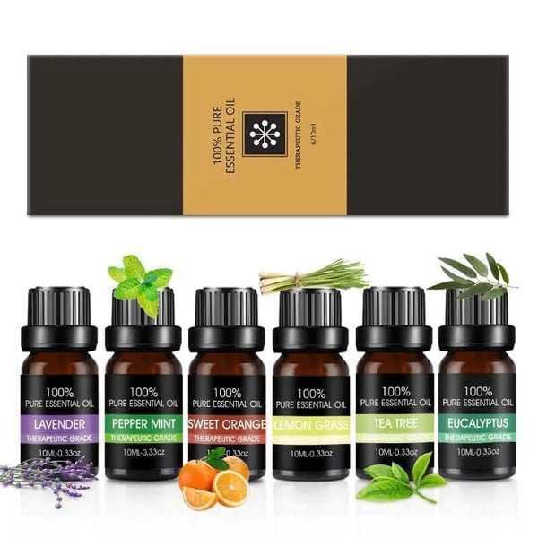 Therapeutic Grade Pure Essential Oils 6-Piece Gift Set