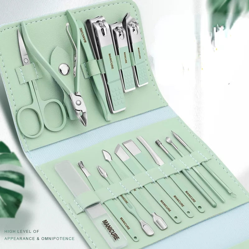 Manicure Set Decoration Nail 16Pcs Set BlackNov