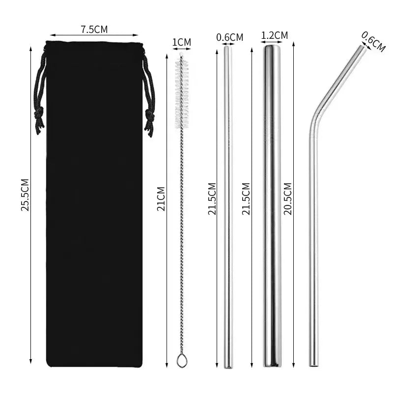 Reusable Metal Straws Pack