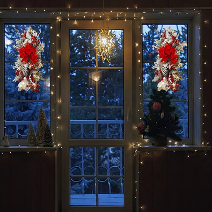 Christmas Cordless Prelit Stairway Wreath Decoration