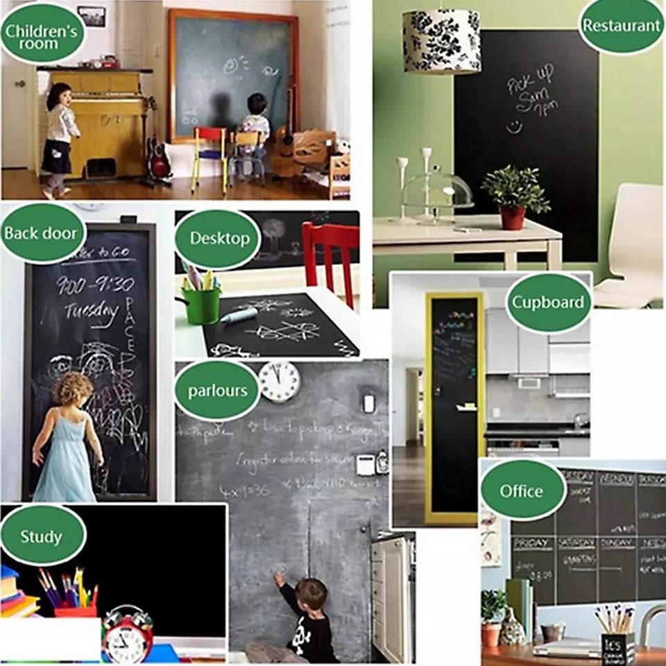 High quality kids black board stickers comes with chalks inside