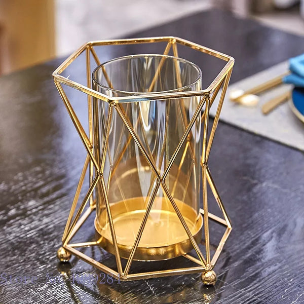 Crystal and Metal Decorative Candle Holder