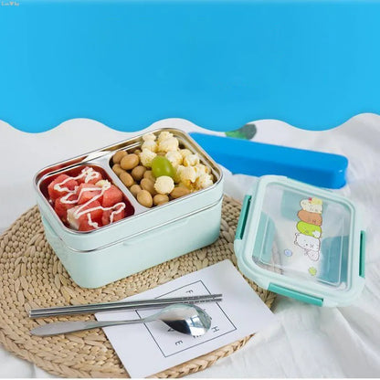 Double Layered Stainless Steel Lunch Box