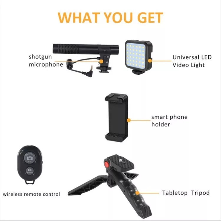 Mobile Phone Video Shooting Live Broadcasting Kit With Microphone