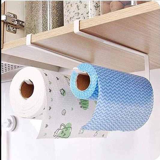 Kitchen over the cabinet towel holder