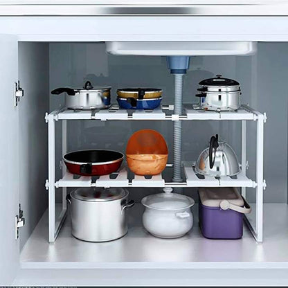 Under sink rack organizer