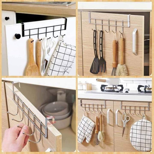 5 hooks over the kitchen shelf rack