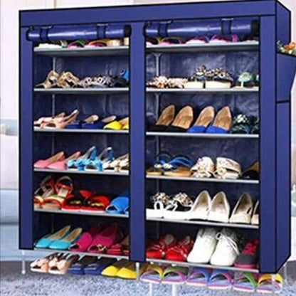 Double columns shoe rack