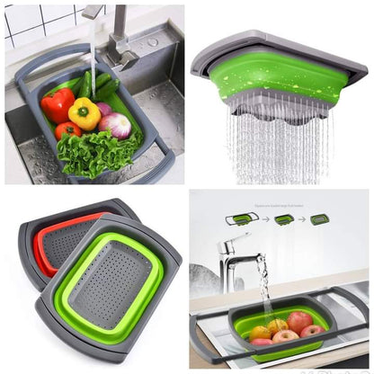 Rectangular collapsible colander
