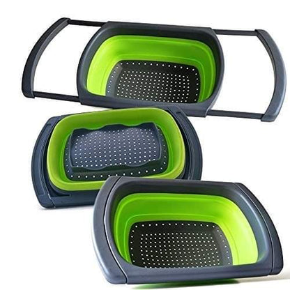 Rectangular collapsible colander