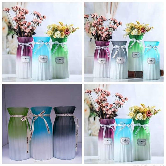 Double colour flower vases