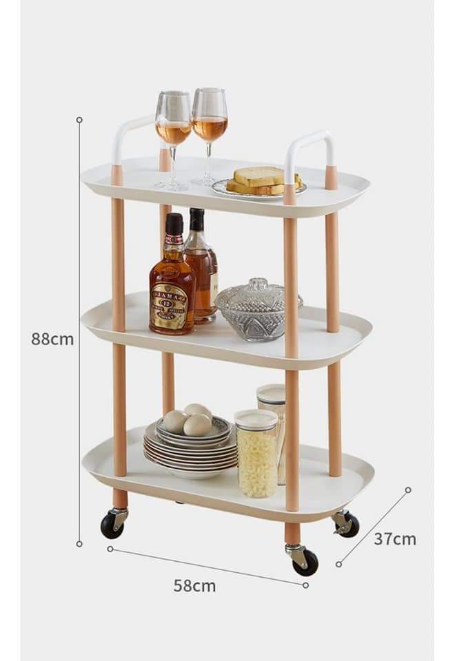 3-tier nordic style luxury mobile trolley