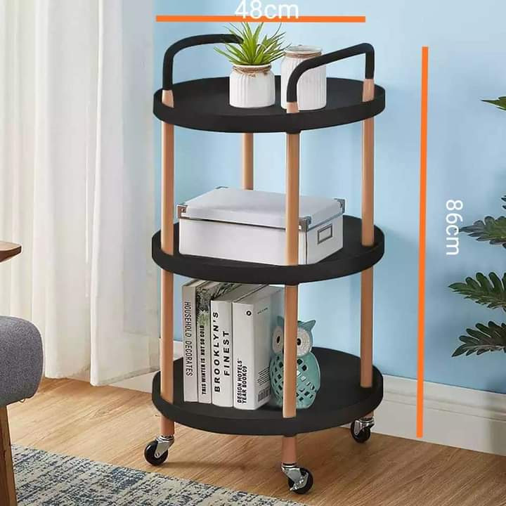 3-tier nordic style luxury mobile trolley