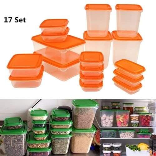 17pc plastic food crisper