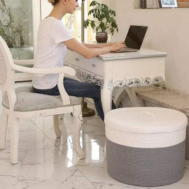 Large Cotton Rope Baskets with Lid