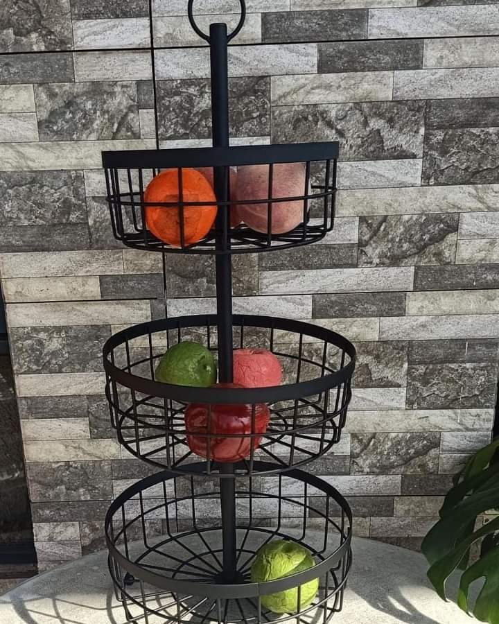 3- tier metallic stainless fruit rack /storage rack