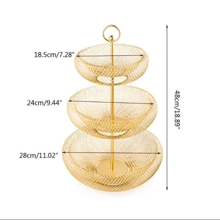 3 layer gold fruit rack