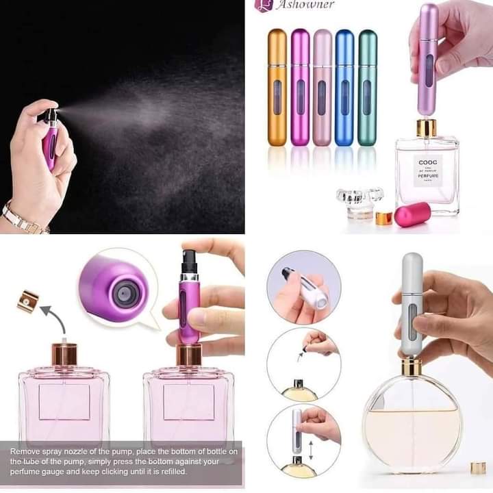 Refillable perfume spray bottle