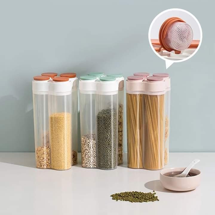 4 grid cereal containers