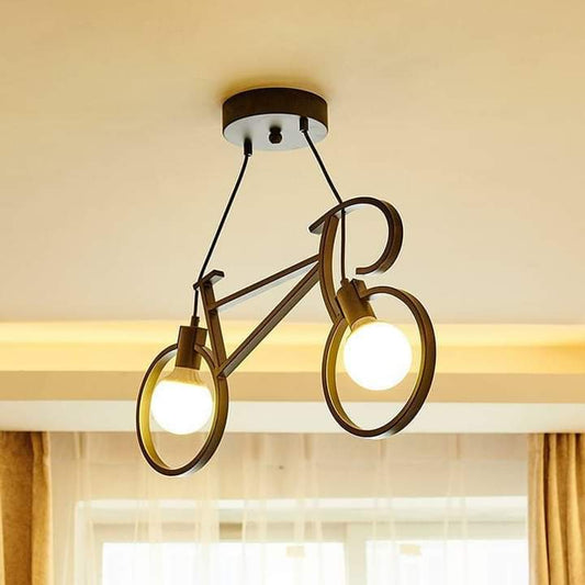 Nordic, bicycle, metal pendant light fixture