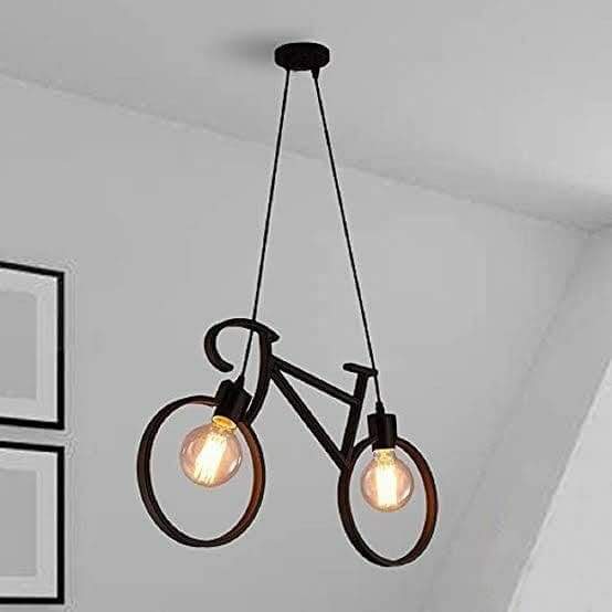 Nordic, bicycle, metal pendant light fixture