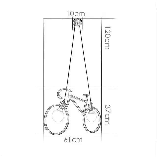 Nordic, bicycle, metal pendant light fixture