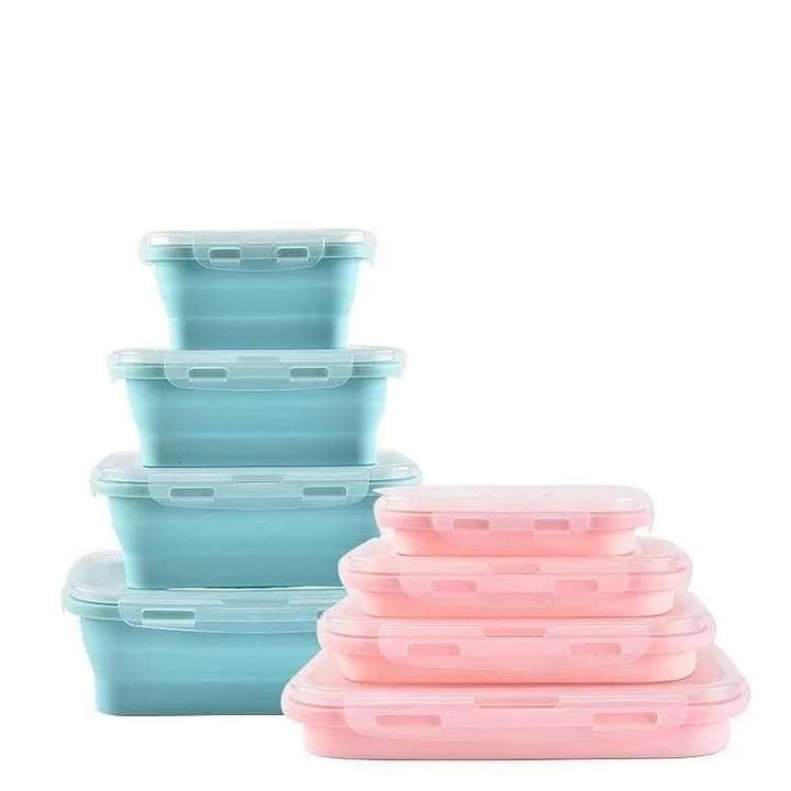 Silicone collapsible storage containers