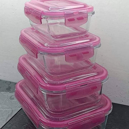 4Pc Borosilicate glass storage containers