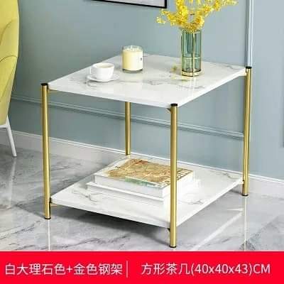 Black Double Top Marble Effect Table