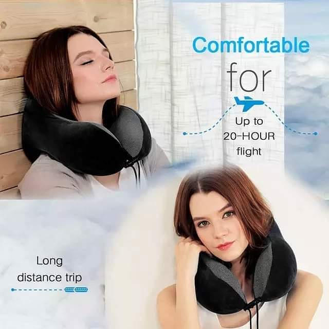 Memory foam travel neck pillow