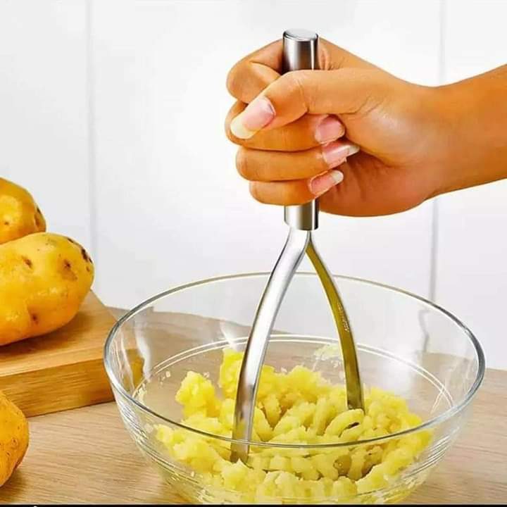 Stainless steel potato masher