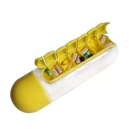 Water bottle with pill organizer