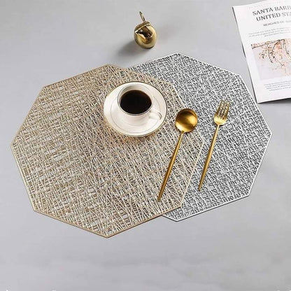 Hexagonal 6pcs classy non-woven table mats