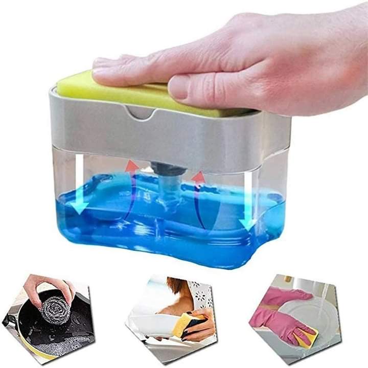 Kitchen 2 in-1 multifunction sponge soap dispenser & sponge caddy