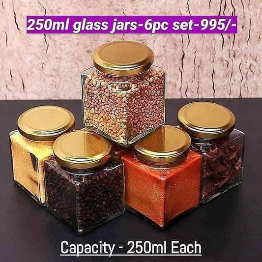 6pcs Glass Spice Storage Jars