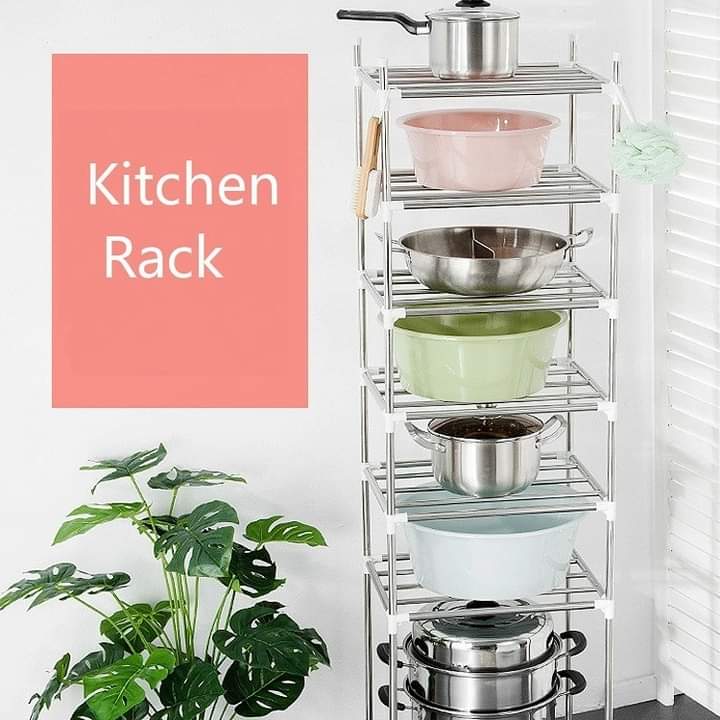 6 Layered stainless steel pot and pan stand