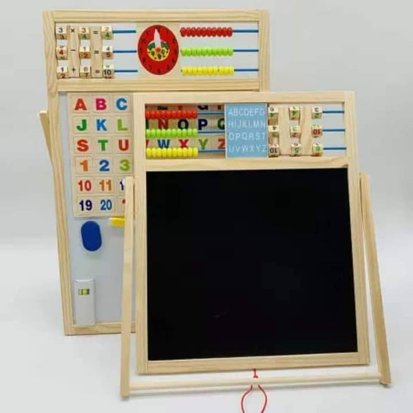 Two Sided Magnetic Wooden Art Easel and Learning Board