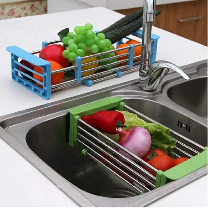 Retractable fruit vegetable /utensil draining rack