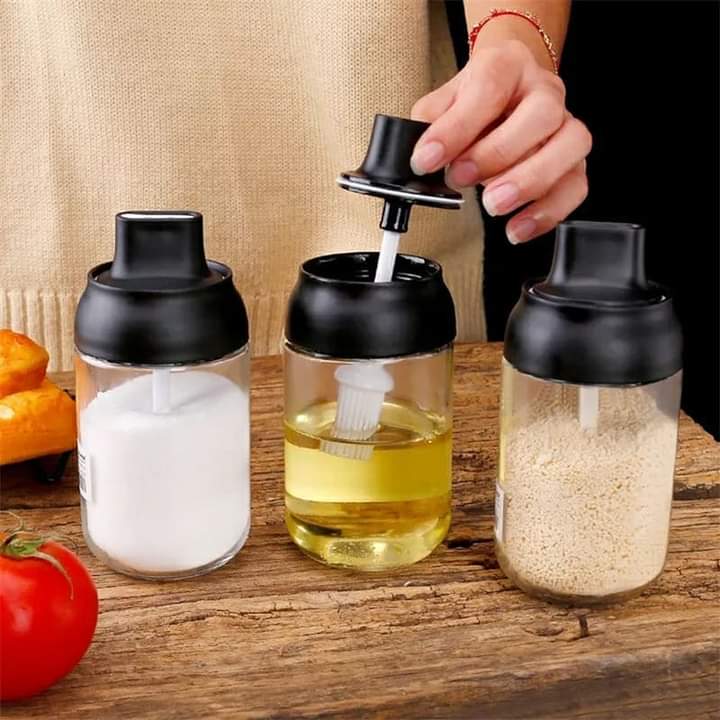 250ml Glass Condiment Jars - 3pc set