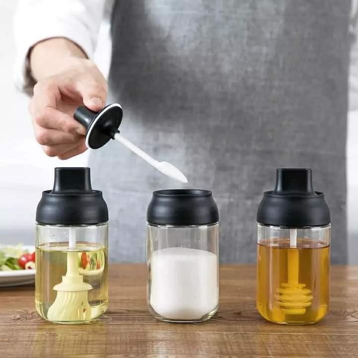 250ml Glass Condiment Jars - 3pc set